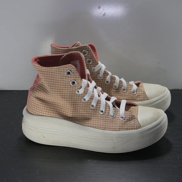 Converse Shoes - Converse Chuck Taylor All Star Hi Size 7 Womens 007430 Tan White Casual Sneakers